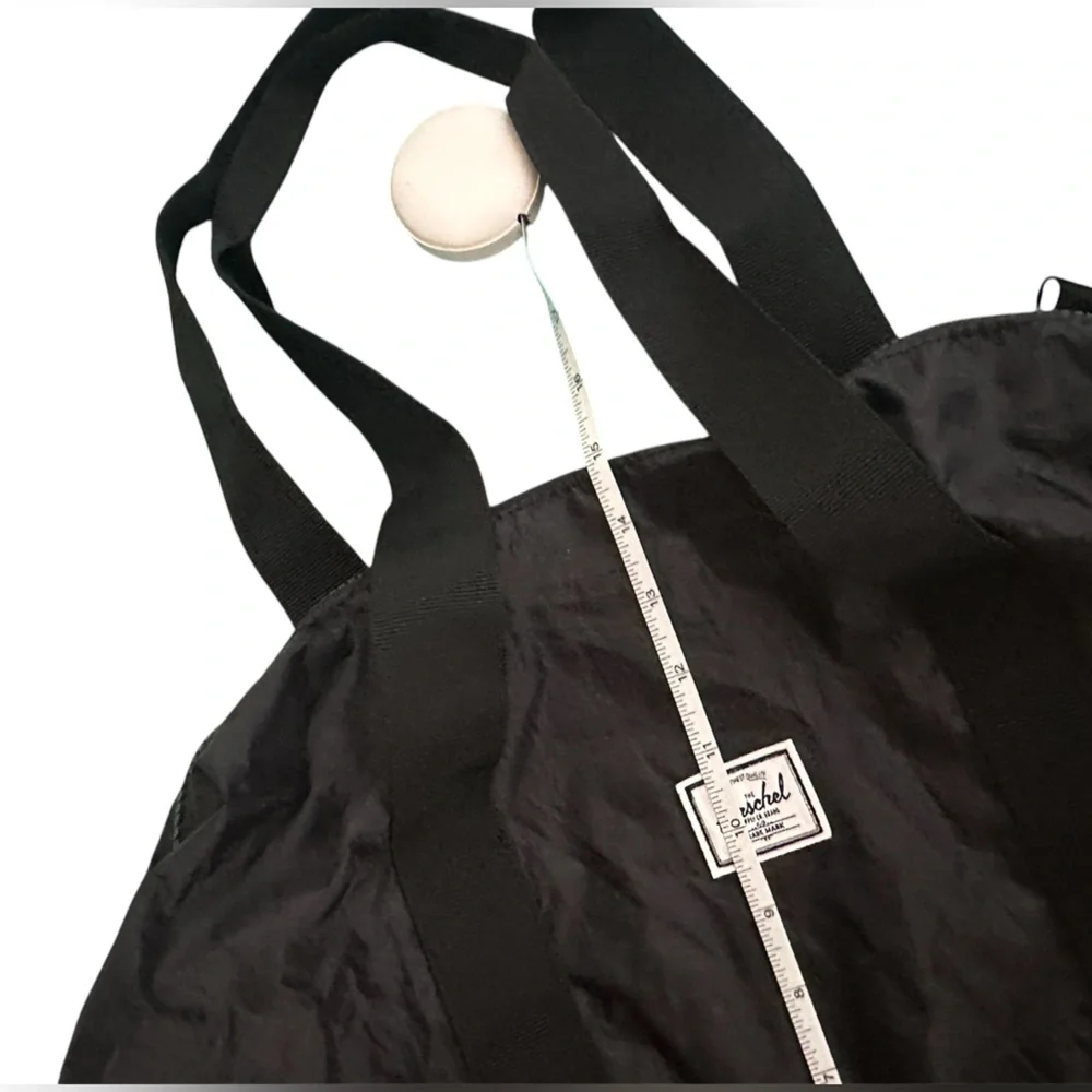 Herschel Self Folding Black Nylon Tote Bag